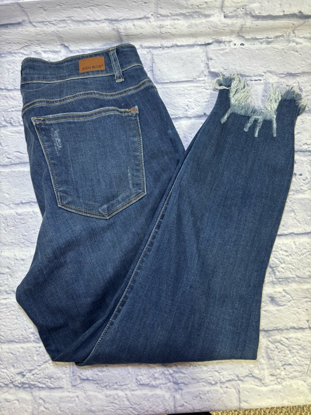 Judy Blue Women's Jeans Skinny Fit JB82230DK Distressed Raw Hem 14W